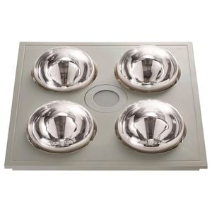 Manrose Silver LED Fan Light Heater With 4 Heat Bulbs