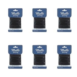 6pk Malli Sewing Soft Elastic Band Flexible Diy Sewing Cord 15mm X 2.5m Assorted