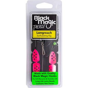 Black Magic Longreach Pre Made Surf Bottom Pulley Fishing Rig Pink / White Float
