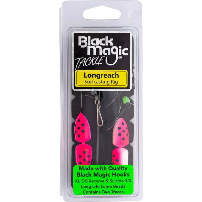 Black Magic Longreach Pre Made Surf Bottom Pulley Fishing Rig Pink / White Float