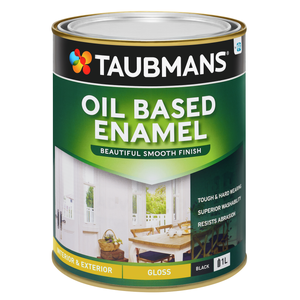 Taubmans 1L Black Gloss Oil Based Enamel