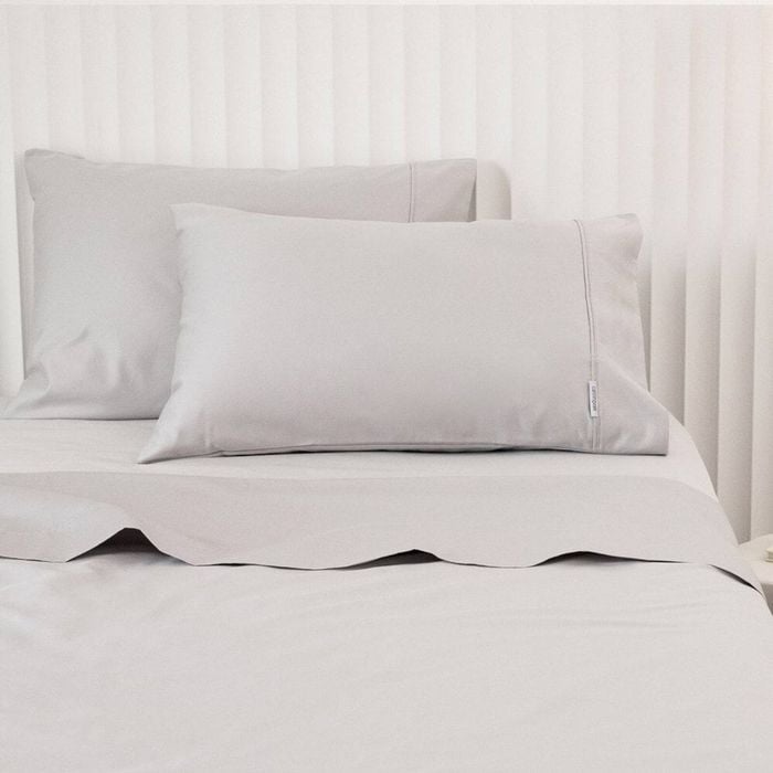 Canningvale Super King Mille 1000TC Bed Sheet w/ Pillowcase Set - Silver