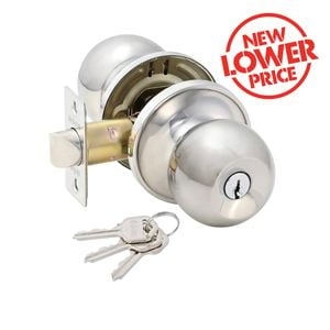 Ikonic Bright Chrome Ruby Entry Knob Set