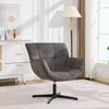 Homfurn Mid-century Modern Upholstered Swivel Accent Chair, Fixed Height Leisure Lounge Chair With Black Metal Base, Grey