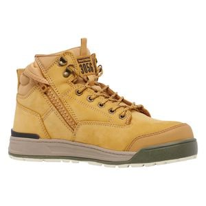 Hard Yakka Wheat 3056 Lace Up & Side Zip Steel Toe Safety Boot - Size 8