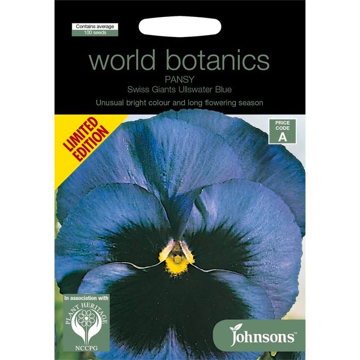 Johnsons World Botanics Pansy - Swiss Giants Ullswater Blue Seeds