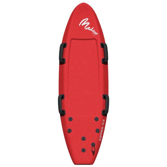 Maddog Zipper Soft Beach Surfing 3-Fin Surfboard w/ Handles 5feet Red