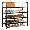 Lifebay 4-Tier Black Metal Shoe Rack Organizer