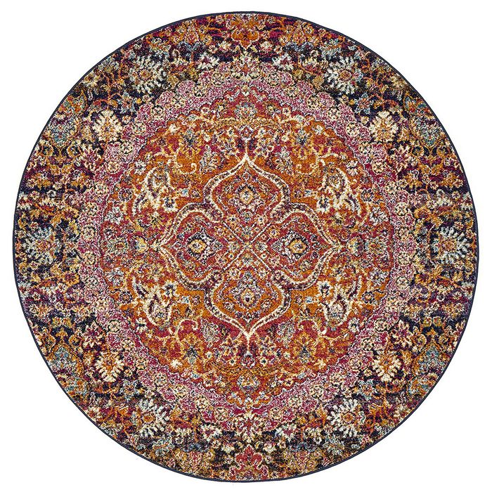 Gallery 867 Multi 150x150cm Round - Small Pet Friendly Power Loomed Rug