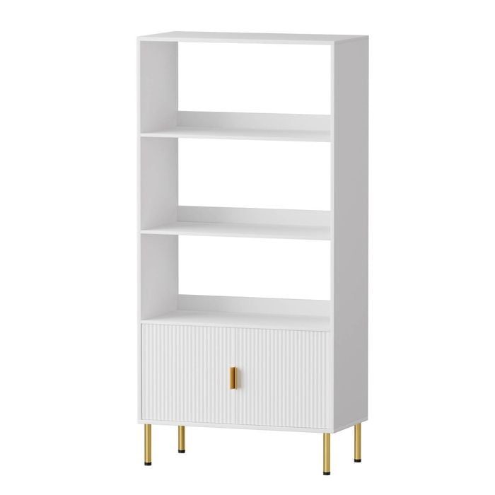 Levede 3-Tier Open Display Shelves Textured Bookcase Whtie