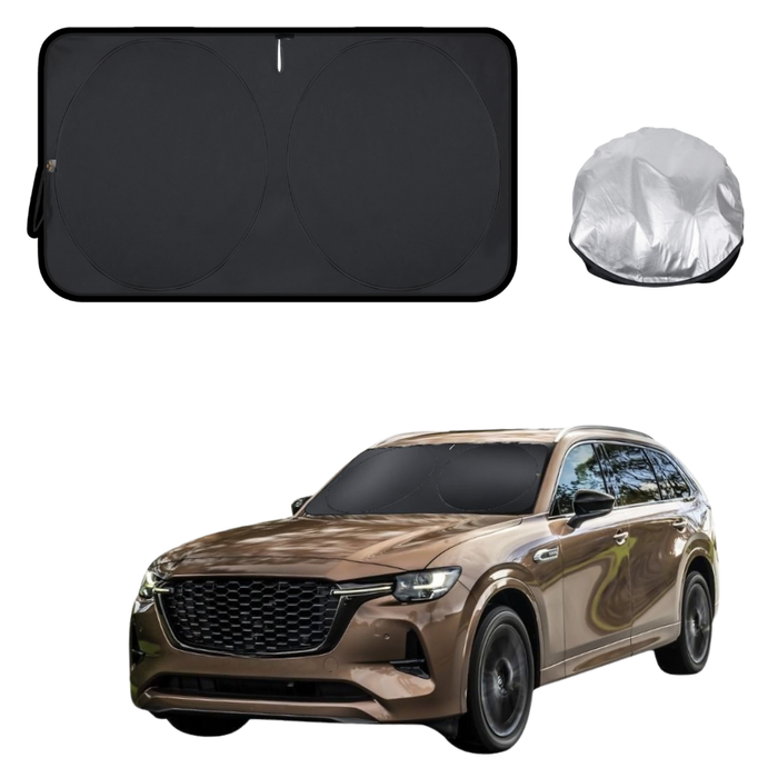Front Windscreen Sun Shade for Mazda CX-80 2025 - Current - Standard 150 x 85 cm - Black