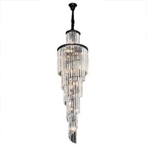 Vencha Chanel  Spiral 15 Light Crystal Chandelier - Black