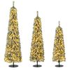 Costway Set of 3 Artificial Christmas Tree Set Pencil Xmas Tree for Party & Carnival