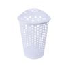 All Set 60L White Circle Pattern Laundry Hamper With Lid
