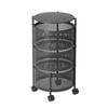 SOGA 3 Tier Steel Round Rotating Cart with Wheels