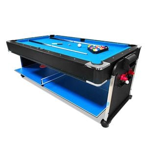 Leaf Living Versa 2026 4-in-1 7ft Convertible Table White Frame Air Hockey Pool Dining Tennis - Black Felt