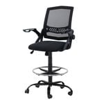 Artiss Office Chair Drafting Stool Mesh Chairs Black