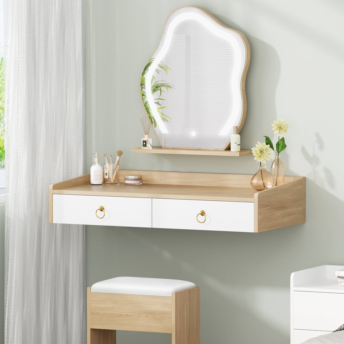 ALFORDSON Dressing Table Stool Floating Bunnings Australia