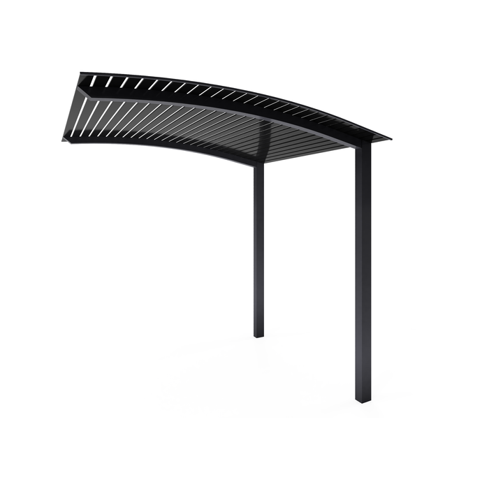 Exterior Life 6.0m Miami Curved Monument/Black Pergola