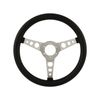 14" Aluminium 6 Bolt Steering Wheel Black Leather Full-Wrap Spokes w/Holes