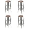 vidaXL Bar Stools 4 pcs Silver and Brown