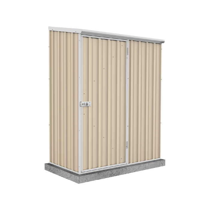 Absco Sheds 1.52 x 0.78 x 1.95m Cream Economy Single Door Garden Shed