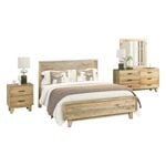 Bedroom Suite 4 pcs  Solid Wood Light Brown Colour in Queen Size