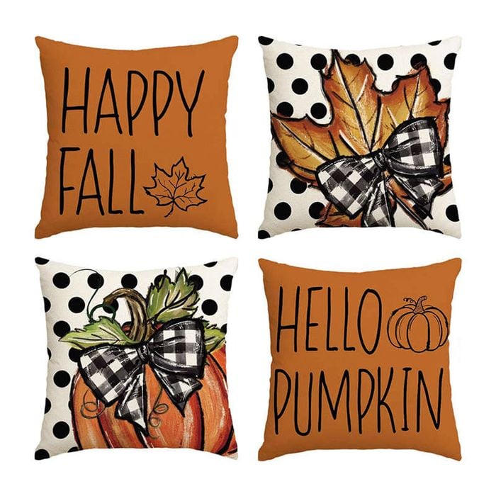 Catzon 4 Pcs Linen Throw Pillow Covers Autumn for Home