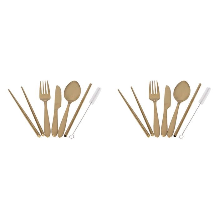 2x 6pc Appetito Stainless Steel Traveller's Cutlery Set Assorted