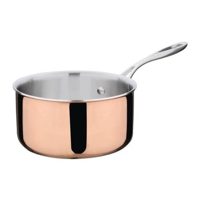 Vogue Saucepan Induction Tri-wall Copper 2.3l 180mm Commercial Kitchen Cookware