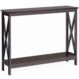 Costway 2-tier Narrow Console Table W/open Shelf Sofa Side Table