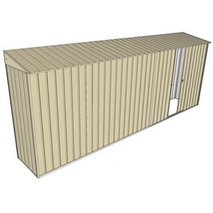 Build-a-Shed 0.8 x 5.2 x 2m Skillion Shed with Single Sliding Side Door - Cream