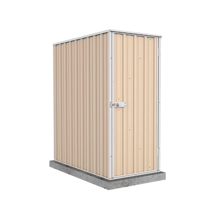 Absco Sheds 0.78 x 1.52 x 1.80m Classic Cream Basic Single Door Garden Shed