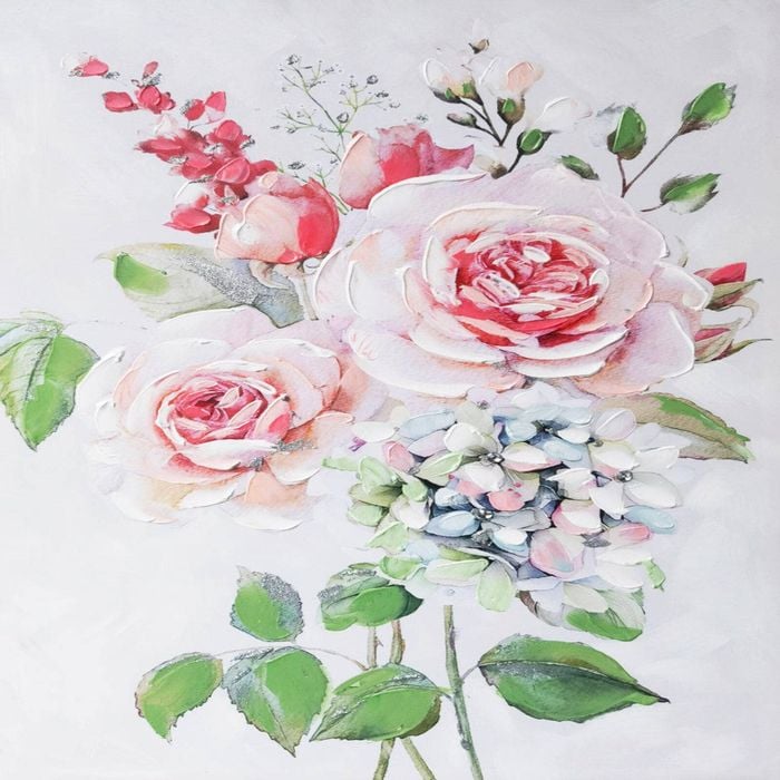 P&P Flowers Hand Painting Picture - Elegant Modern Wall Art for Living Room, Bedroom & Office Décor 60x90cm