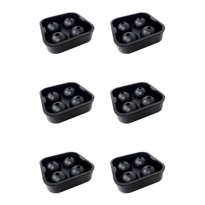 6PK Urban Kitchen Round Silicone Ice Tray 4 Cubes 11.5x11.5cm