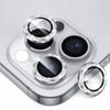 Tough On iPhone 16 Pro / iPhone 16 Pro Max Camera lens Protector Tempered Glass Individual Ring Silver Diamond