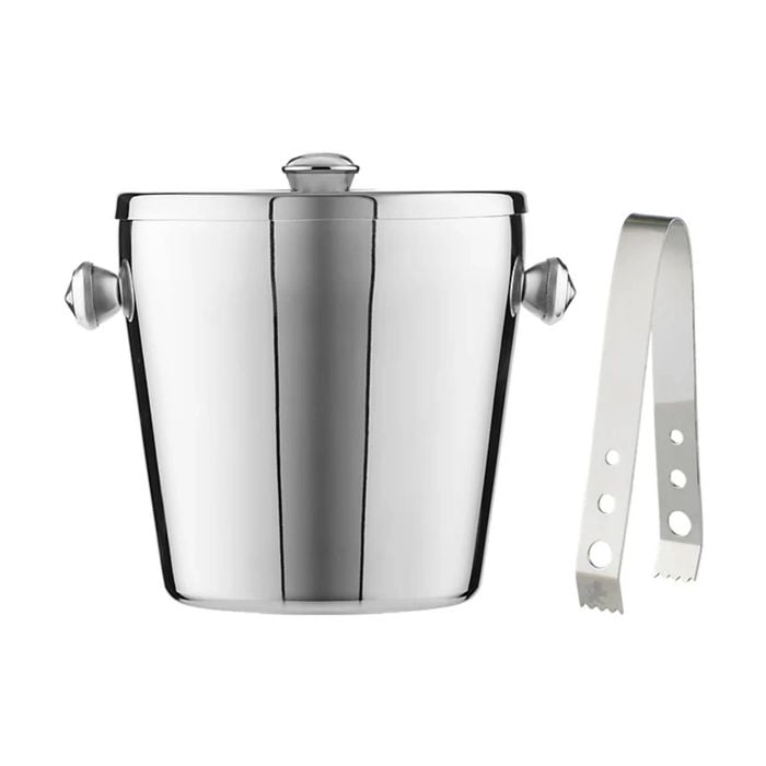 Maxwell & Williams Cocktail & Co Ice Bucket 1.2L With Lid & Tongs Stainless Steel