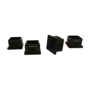 Surface Gard 25mm Black Square Internal Plastic Chair Tips - 4 Pack