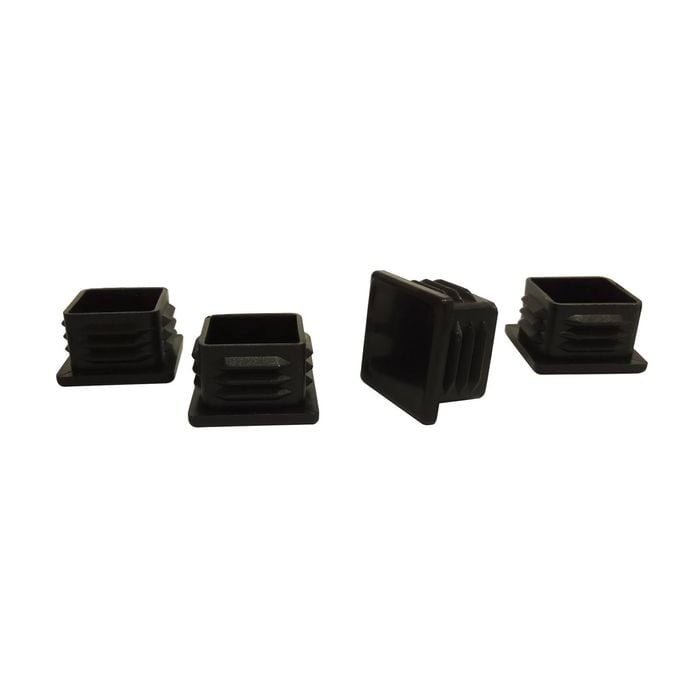 Surface Gard 25mm Black Square Internal Plastic Chair Tips - 4 Pack