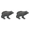 2PK White Moose Resin Bear Candle Holder Home Decor - Black