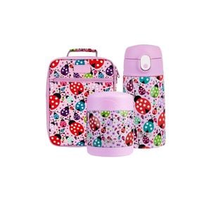 Sachi Insulated Lunch Bag, Food Jar & Bottle Bundle - Lovely Ladybugs Bundle