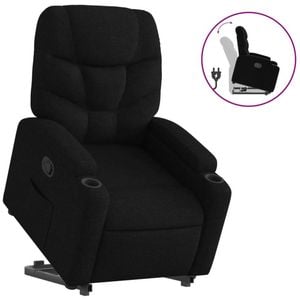 vidaXL Stand up Recliner Chair Office Armchair Single Sofa Couch Black Fabric