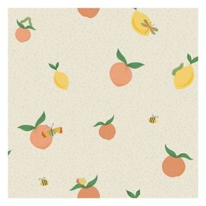 Tutti Fruity Cream/Orange Wallpaper  53cm x 10.05m