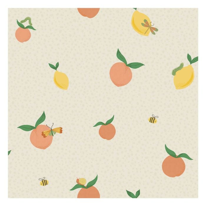 Tutti Fruity Cream/Orange Wallpaper  53cm x 10.05m