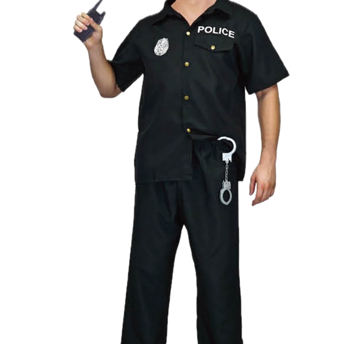 s Police Officer Costume Cop Fancy Dress Party Halloween Uniform Outfit L/XL 175cm 185cm Heights