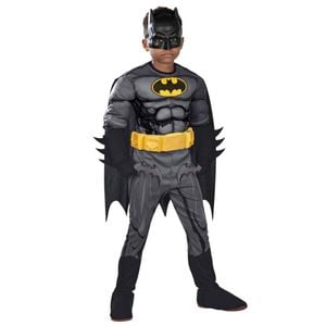 Batman Premium Halloween Costume for Kids Official DC Comics with Mask and Accessories Black Colour, Small