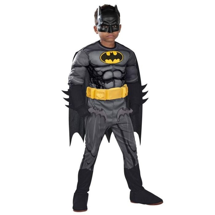 Batman Premium Halloween Costume for Kids Official DC Comics with Mask and Accessories Black Colour, Small