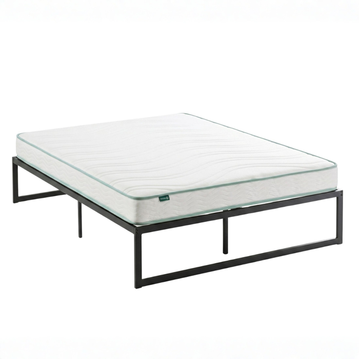 Zinus Queen Package Set – Durable Quick Lock Metal Bed Frame & Essential Bonnell Inner Spring Mattress Set