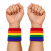 2x RAINBOW WRISTBANDS Gay Lesbian Pride LGBT Mardi Gras Party - Rainbow