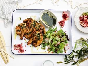 Butterflied harissa chicken
